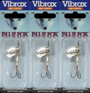   Blue Fox Vibrax 1/8oz Spinner Fishing Lures Siwash Hooks 60 10 100