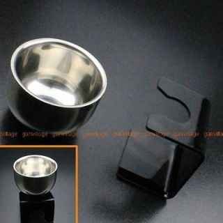 Shinning Double Layer Stainless Steel Bowl + Arcylic Shaving Brush 