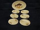 israel ceramic pottery porcelain naaman vintage fish plate set serving 