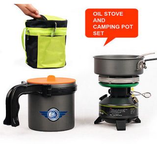   New type Super Army Field Oil Multi Use Stove and Camping Pot/Pan Set