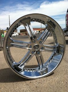 26 chrome wheels tires 6x135 ford navigator f150 new returns