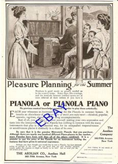 neat 1907 aeolian pianola player piano ad new york time