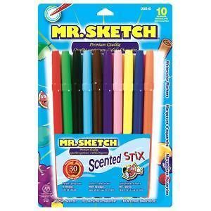 10 Pack Mr. Sketch Premium Quality Scented Stix Watercolor Markers 