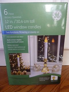 GE 6 Battery Operated Window Candles Timer Christmas Holiday 2012 
