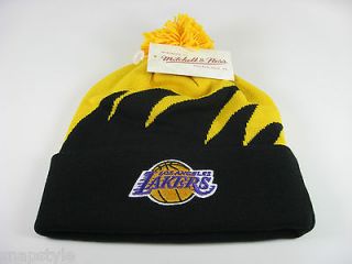 New NBA Los Angeles Lakers Mitchell & Ness Sharktooth Cuffed Knit 