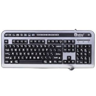    EVIK 104 Key USB Enhanced Visibility Large Print Multimedia Keyboard