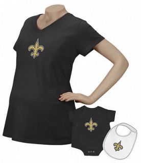 New Orleans Saints Reebok Primary Logo Maternity Top & Infant 3 Piece 