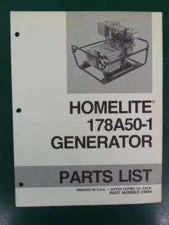 homelite generator parts list manual 178a50 1 24958 time left