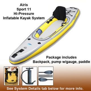   11 6PSI Inflatable Kayak from Walker Bay   w/paddle, pump, backpack