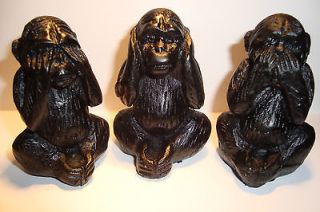 newly listed set of three three wise monkeys figure s