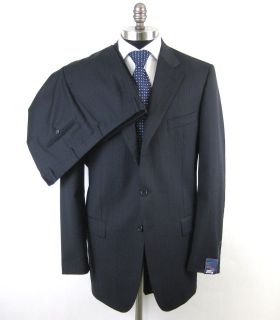 New GIANLUCA ISAIA Italy Navy Pinstripe Super 120s Suit 44 44L   NWT 