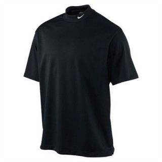 Nike Gold Mens Stretch UV Dri Fit Mock Neck Shirt  Black