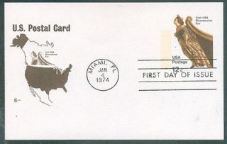 UX67 Ships Figurehead Postal Card FDC Cover Craft Cachet