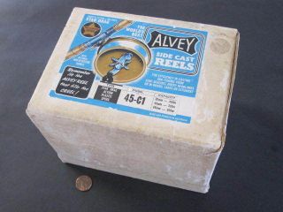Orig Empty Alvey Fishing Reel Box with Label 5 x 7 x 5 no reel 