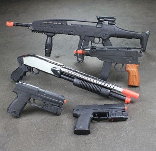   Gun Rifle Uzi Shotgun Pistol Laser Scope Spring Air Soft w/ 1k BBs