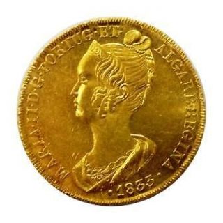 jcr_m* PORTUGAL   D. MARIA II 7.500 REIS 1833 GOLD *UNC* RARE
