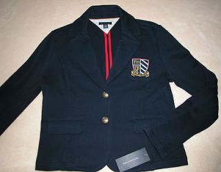 New Tommy Hilfiger Blazer, Kingston Knit Embroidered. Navy. Authentic 