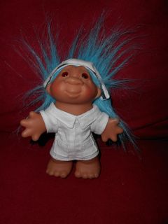 Russ Doll Troll With Blue Hair In Nurse Outfit Costume Toy