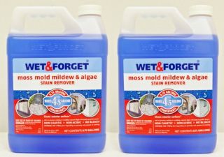 WET & FORGET MOSS MOLD MILDEW & ALGAE REMOVER WITH TWO BOTTLES OF 0 