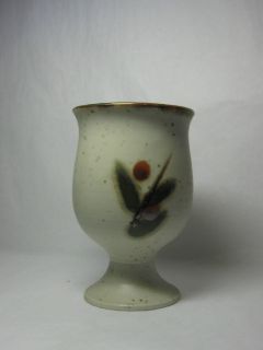   Stoneware Bittersweet Goblet Wine Glass Ceramic Pottery Mid Century