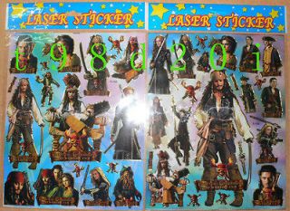 Sheets Pirates of the Caribbean Stickers Super Sale A4 Format