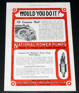 1913 OLD MAGAZINE PRINT AD, NATIONAL POWER PUMPS, PUTS FRESH AIR IN 