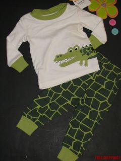 NWT NEW clothing GYMBOREE Gator reptile pajama sleep set BOY 6m 12m 2 