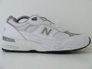 Womens New Balance Trainers 991 WFLP White & Silve Leather Fashion 