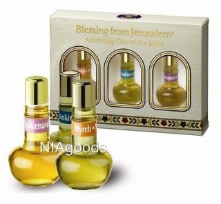 3x Holy land Blessing from Jerusalem Anointing Oil with Bible Scents 