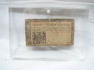   ONE SHILLING COLONIAL PAPER MONEY NOTE BILL NEW JERSEY NJ MARCH 15TH