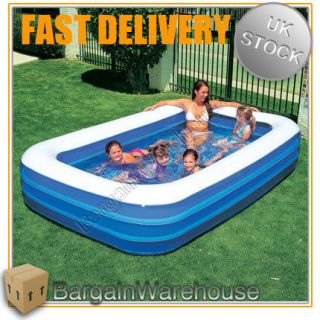 bestway lrg rectangular deluxe blow up inflatable pool time left