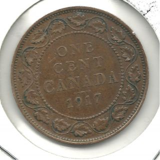 VERY NICELY DETAILED 1917 CANADIAN CANADA LARGE ONE CENT N456
