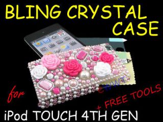   Bling Crystal Cover Hard Case +Film for iPod Touch 4th Gen 4 HXCC513