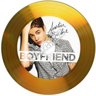 Justin Bieber Boyfriend Signed Gold Disc with Autographs. Ideal Gift.