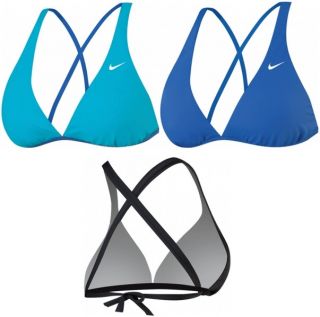 NIKE Bikini Swim suit BLUE pink Black reversible M L XL solid Sport 
