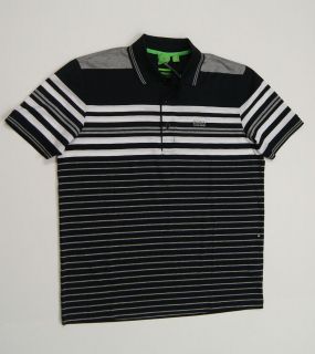HUGO BOSS GREEN Men Patrick 1 Regular Fit Striped Polo Shirts NEW 