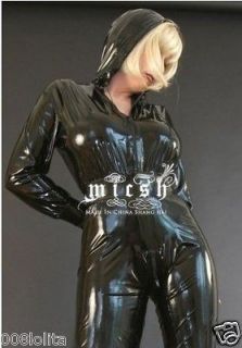 Latex Rubber/Full cover/Hood/par​ty/Catsuit/Cos​tume/jellaba