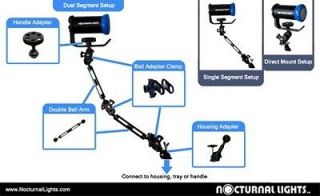 nocturnal lights 8 8 underwater strobe video arm combo time