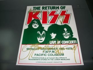   Signed Poster All 4 Ace Frehley Gene Simmons Peter Criss Paul Stanley