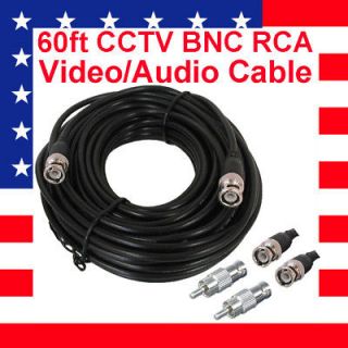 newly listed 60ft cctv rg59 bnc female rca male cable