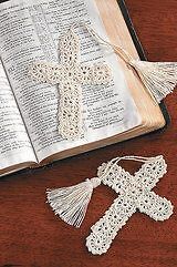 100 Crocheted CROSS BOOKMARKS religious crosses FREE S/H church 