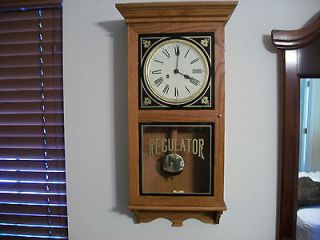 vintage emperor solid oak tall cabinet chime wall clock time