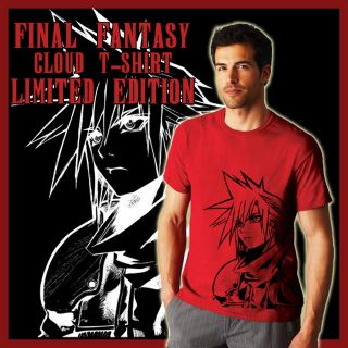 New Rare Final Fantasy 7 VII Character Cloud Red T shirt shirt Game