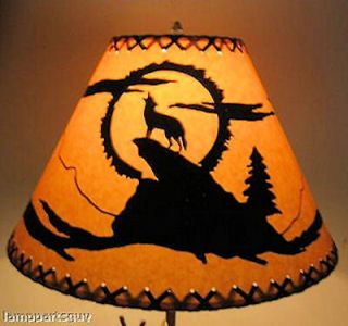 rustic 16 laced lamp shades with coyote scene time left
