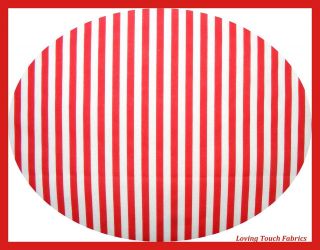 CHRISTMAS / VALENTINE / RED AND WHITE 1/4 STRIPE FABRIC 1/2 YD 18 X 