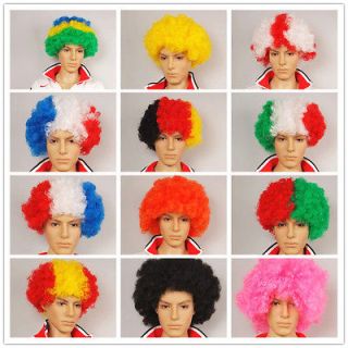 Kinds Curly Sport Fans Wigs Fancy Party Dress Olympic Games Manmade 