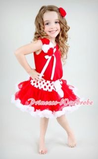 Red White Polka Dots FULL POSH Pettiskirt Skirt Party Dance Tutu Dress 