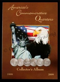 1999 2009 Commemorative 56 State Quarter Coin Album (Holds 56 Coins)