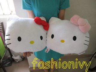 2pcs Hello KT kitty pink+red cat head pillow cushion plush soft new