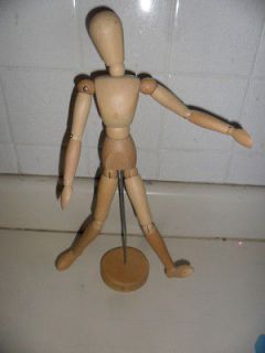 Newly listed JOINTED WOOD DOLL ON BASE CRAFT DOLL